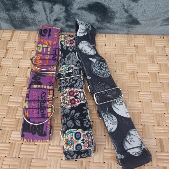 Halloween set of 3 L-XL Dog/Animal Collar Handmade - Picture 1 of 7
